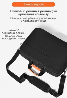 Сумка для MacBook Air/Pro 13.3-14.2" дюймов с плечевым ремнем и креплением на чемодан - Серый