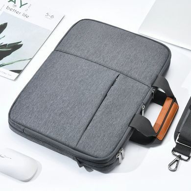 Сумка для MacBook Air/Pro 13.3-14.2" дюймов с плечевым ремнем и креплением на чемодан - Серый