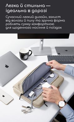 Сумка-чехол BANGE для MacBook Air/Pro 13.3-14.2" 2010-2025 (M1, M2, M3, M4)&nbsp;с усиленной защитой и водоотталкивающим покрытием - Бежевый