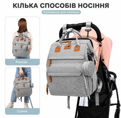 Сумка-рюкзак для мамы 5в1 с портативной кроваткой и термокарманами