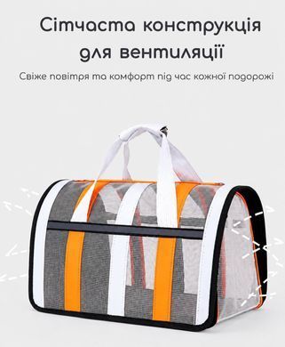 Сумка-переноска для котів і собак з вентиляцією - Чорний S
