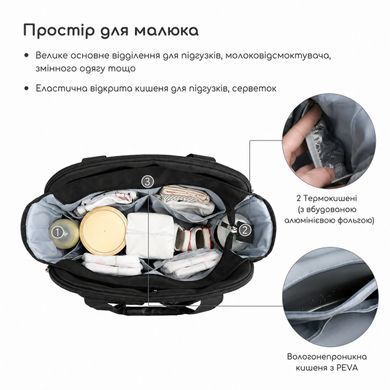 Сумка для мами на коляску водостійка Aboutbaby - Чорний
