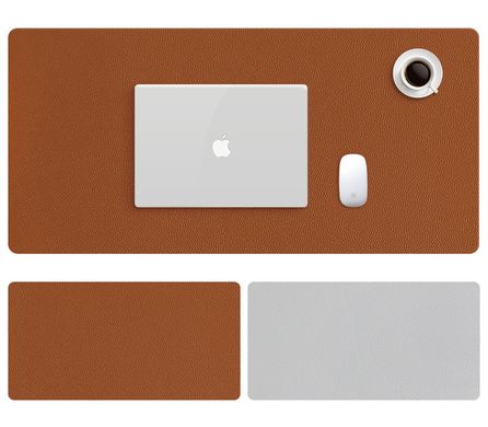 Двосторонній килимок для робочого столу - Коричневий/сірий