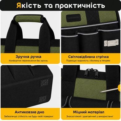 Сумка для електрика, монтажника та будівельника з 16 кишенями