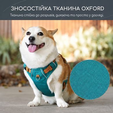 Шлейка для собак Oxford с ручкой и светоотражающими элементами XXS, обхват груди 33&ndash;43 см, оливковая