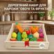 Дерев&rsquo;яний набір овочів і фруктів для нарізання на магнітах, 17 предметів у ящику, від 3 років