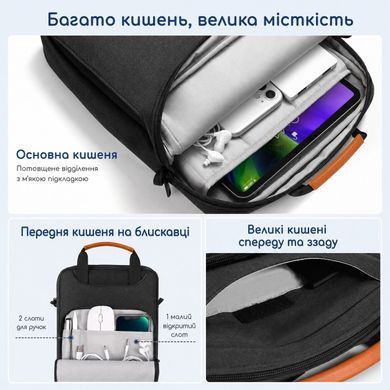 Сумка для MacBook Air/Pro/Neo 13.3-14.2" 2008-2026 (M1/M2/M3/M4/M5) - Чорний