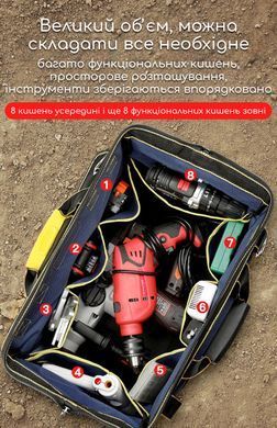 Інструментальна сумка AIRAJ із посиленим пластиковим дном 19 дюймів