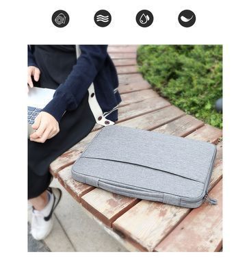 Противоударный чехол с ручкой для MacBook Air/Pro 13.3-13.6" - Серый