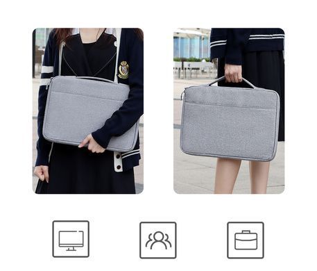 Противоударный чехол с ручкой для MacBook Air/Pro 13.3-13.6" - Серый