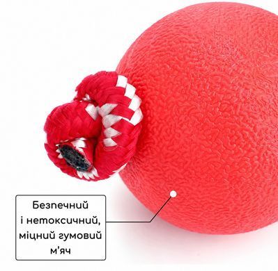 М&rsquo;яч для собак на мотузці 5 см &mdash; гумова іграшка для тренувань, апортування та перетягування