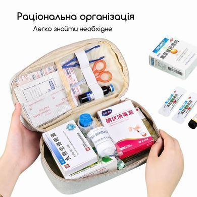 Дорожня аптечка органайзер для ліків та першої допомоги - Сірий