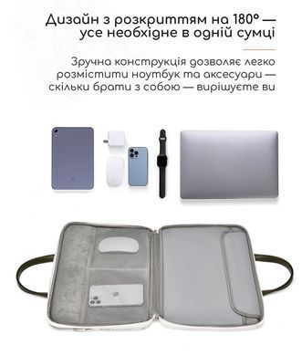 Сумка для MacBook Air/Pro 13.3-14.2" дюйма з ручками та розкриттям 180&deg; - Білий