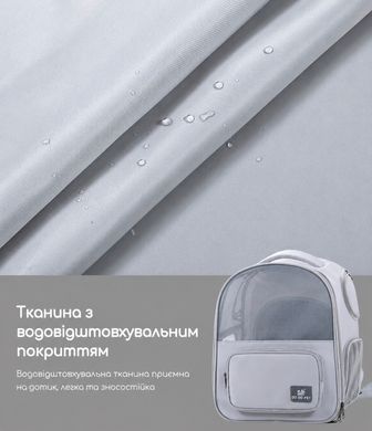 ​​​​​​​Рюкзак-переноска для котів і собак з розширенням та вентиляцією - Сірий