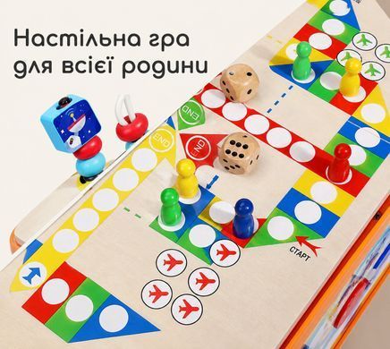 Дерев&rsquo;яний бізікуб Космос 6 в 1 з лабіринтом, сортером, рахівницею та годинником 31&times;27,5&times;20 см