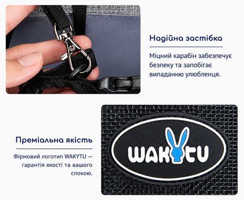 Сумка-рюкзак переноска Wakytu для тварин з кріпленням на велосипед - Сірий