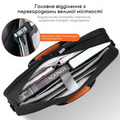 Вместительная сумка для MacBook Pro 15.4"/16"/16.2" Air 15.3" дюймов - Черный