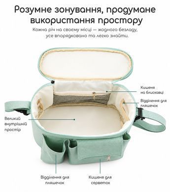Сумка-органайзер для дитячого візка з кріпленням на ручку - Чорний