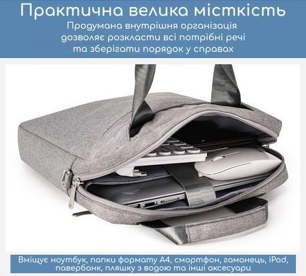 Сумка для MacBook Air/Pro 13.3-14.2" 2010-2025 (M1, M2, M3, M4) - Серый