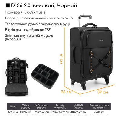 Чемодан для фотоаппарата и техники Cwatcun D136
