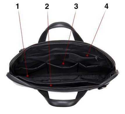 Шкіряна сумка для ноутбука 15-16 дюймів - Чорний (392)