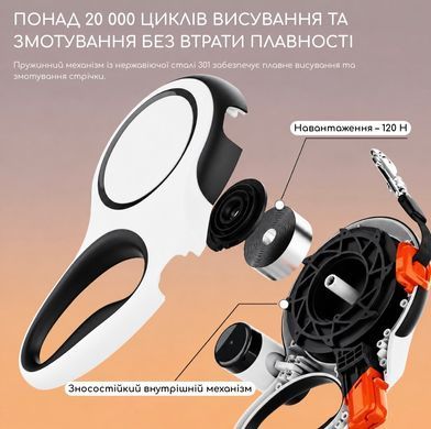 Поводок-рулетка для собак с блокировкой ленты, 5 м, до 30 кг, черный