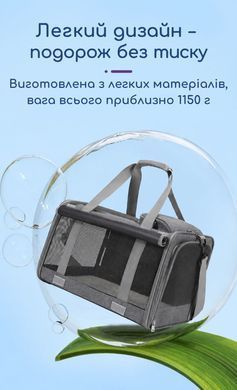 Сумка-переноска для котів і собак до 12 кг - Сірий