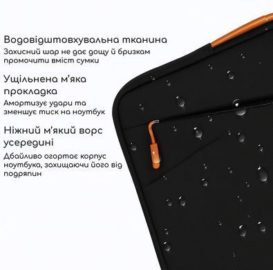 Сумка-чехол для Macbook Air 15.3"/ Pro 15.4''/16''/16.2 дюйма с карманом для аксессуаров - Черный